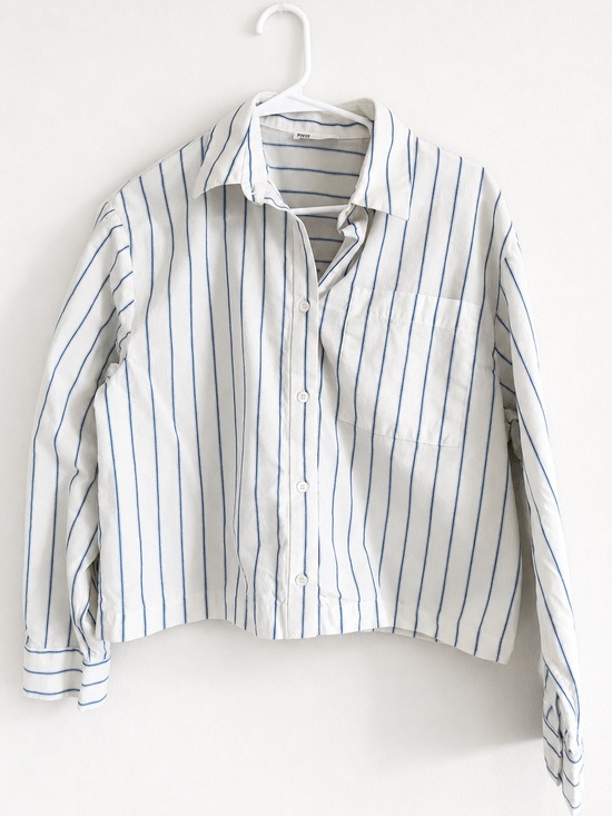 Zara Tops - ZARA 100% Cotton Striped Cropped Pajama Shirt